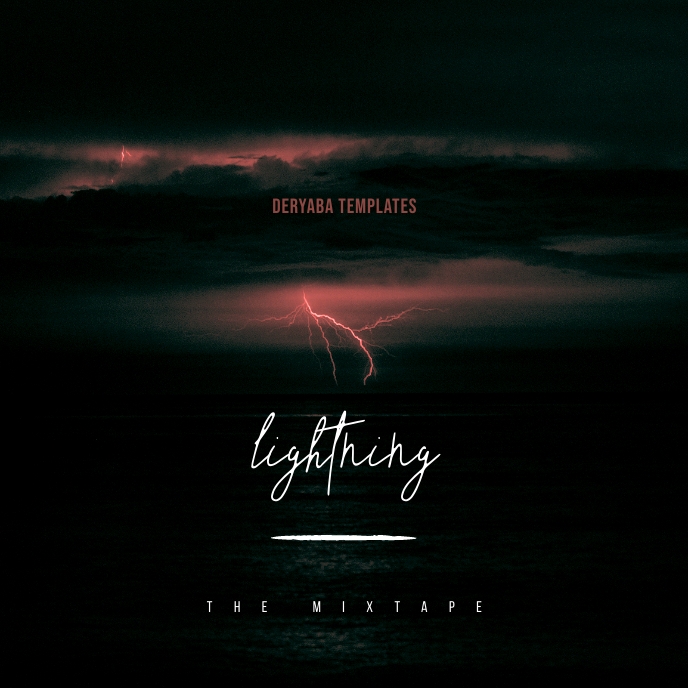Dark Clouds Lightning Album CD Cover Music Template | PosterMyWall