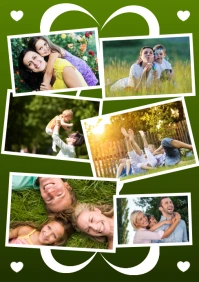 Dark Green Family Collage Template A5