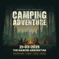 Dark Green Grunge Camping Adventure Instagram Post template