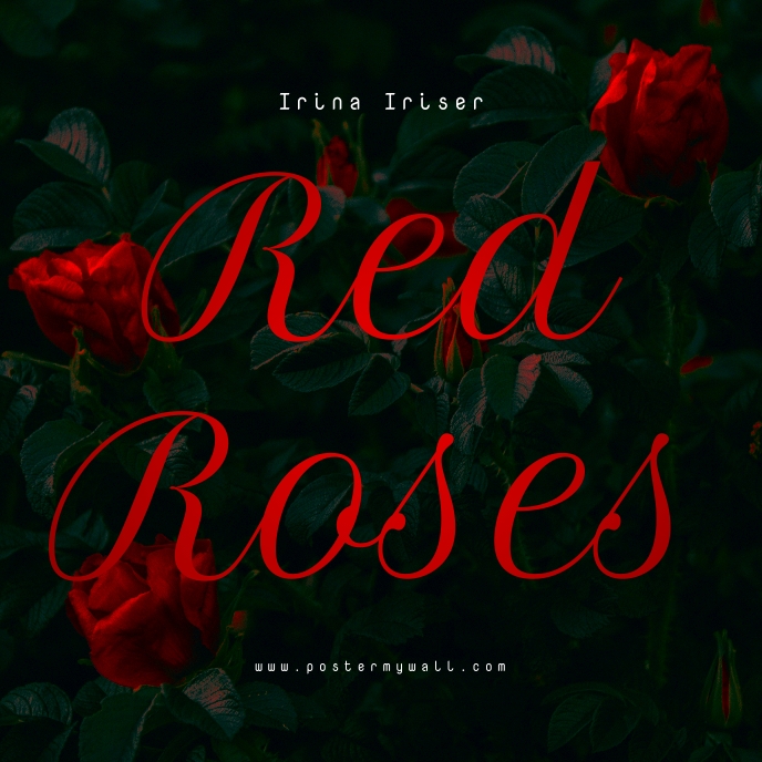 Dark Roses Cover Dark Green Red Roses Album CD Cover Music Template | PosterMyWall