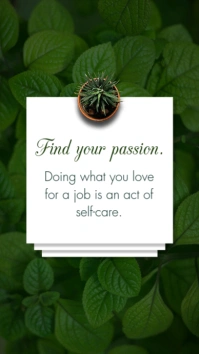 Dark green self reminder Instagram story template