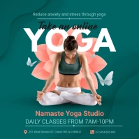 Dark Green Yoga and Meditation Class Instagra Instagram Post template
