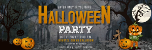 Dark grey Halloween Twitter header template