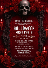 Rouge Halloween Night Party A4 Template