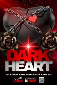 Dark Heart Party Poster template