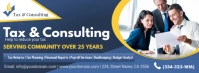 Dark Income Tax Services Advert Banner Facebook Cover Photo template