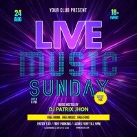 Dark live music sunday video Instagram Post template