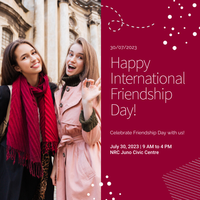 Dark Pink Friendship Day Instagram Post template