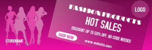 Pink Dark Pink Professional Fashion Product Sales Email Header Template Encabezado de correo electrónico