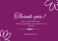Dark Pink Thank You For Your Purchase Postcard template