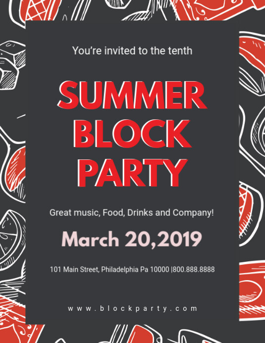 Dark Summer Block Party Flyer Template PosterMyWall