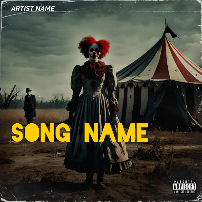 Dark Vintage Pennywise  Album Cover template