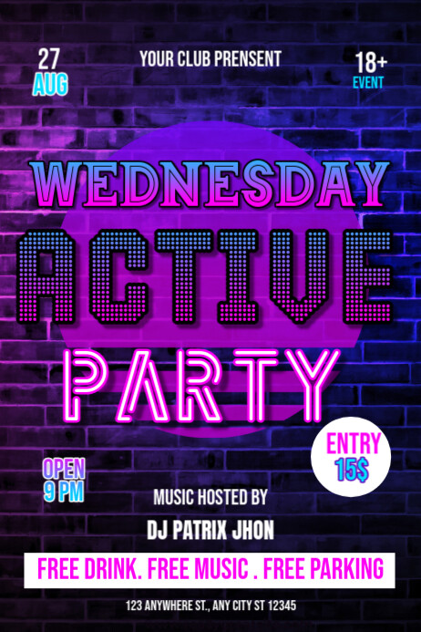 Dark wednesday active party 海报 template