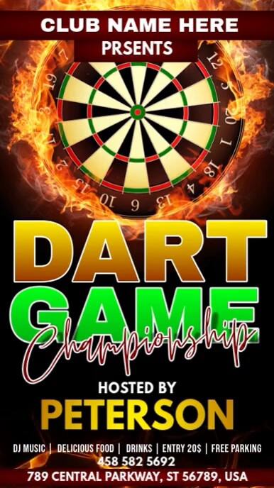 Dart game championship Instagram Story template
