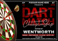 Dart Match Championship A6 template