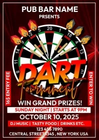 Dart Tournament A6 template