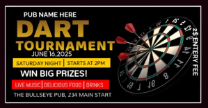 dart tournament ภาพที่แชร์บน Facebook template