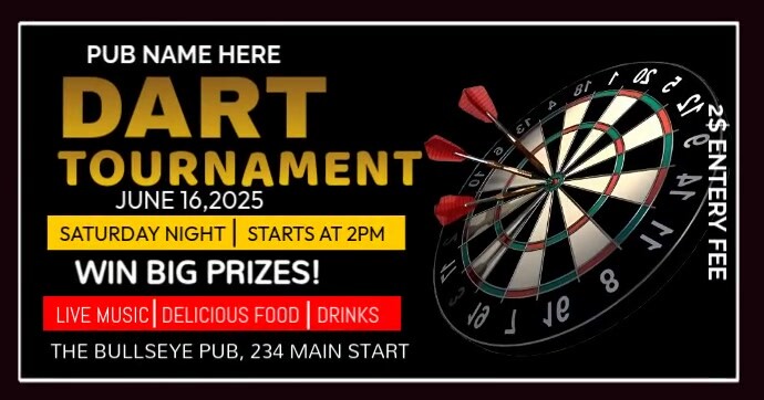 dart tournament Image partagée Facebook template