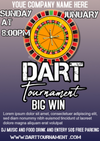 DART TOURNAMENT A6 template