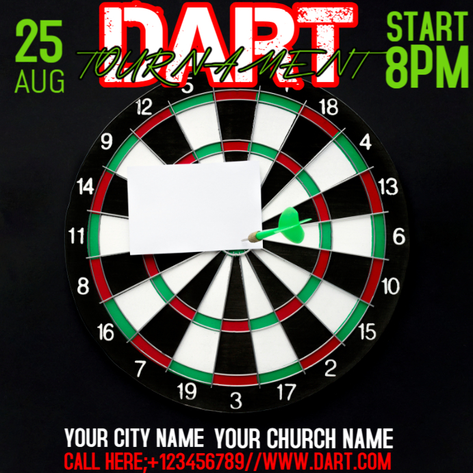 dart tournament Instagram Post template