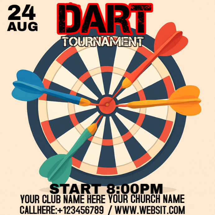 dart tournament Instagram Post template