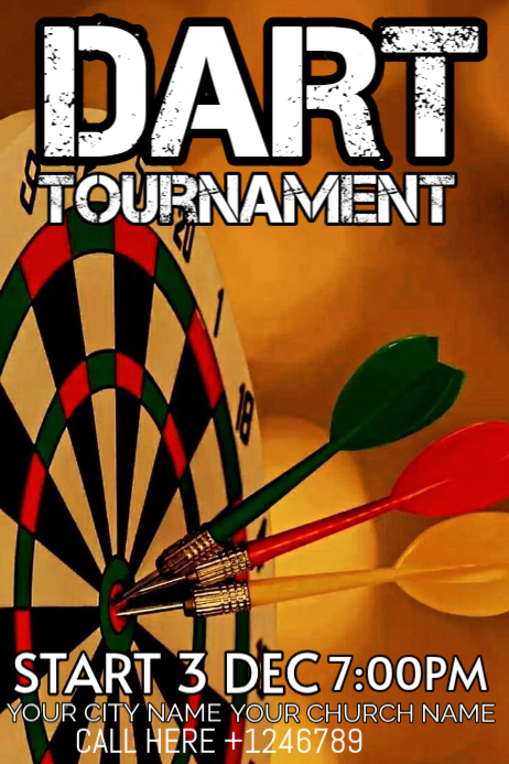 dart tournament Poster template