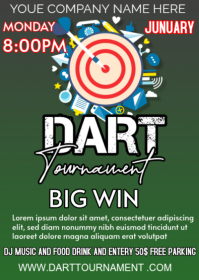 DART TOURNAMENT A6 template