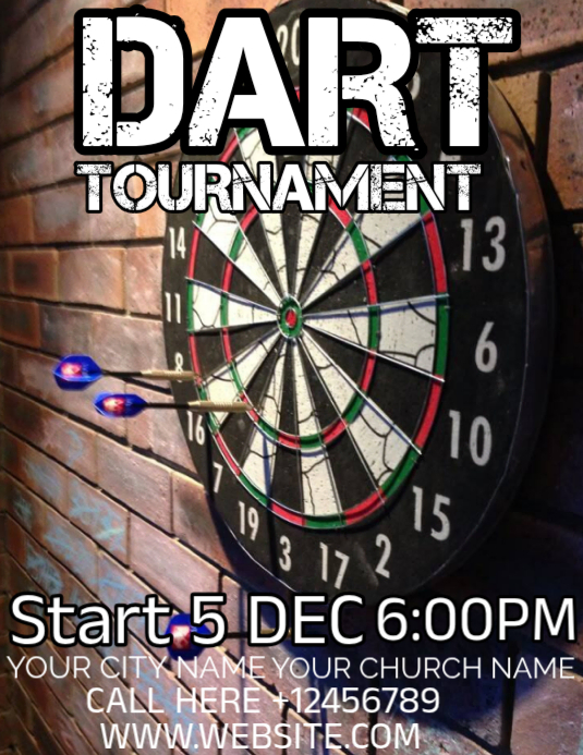 dart tournament Volantino (US Letter) template