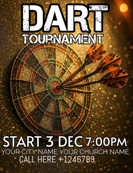 dart tournament Volantino (US Letter) template