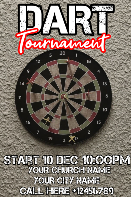 dart tournament โปสเตอร์ template