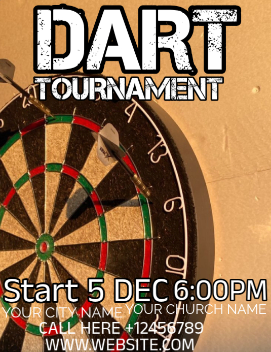 dart tournament Volantino (US Letter) template