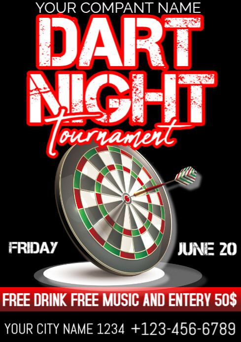 DART TOURNAMENT A4 template