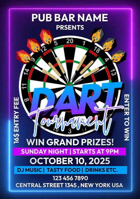 Dart Tournament Template PosterMyWall