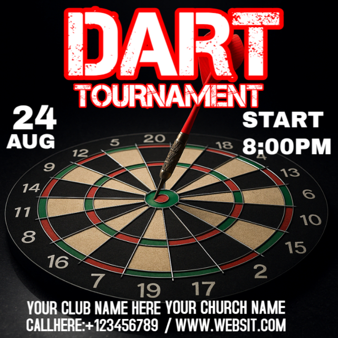 dart tournament Instagram Post template