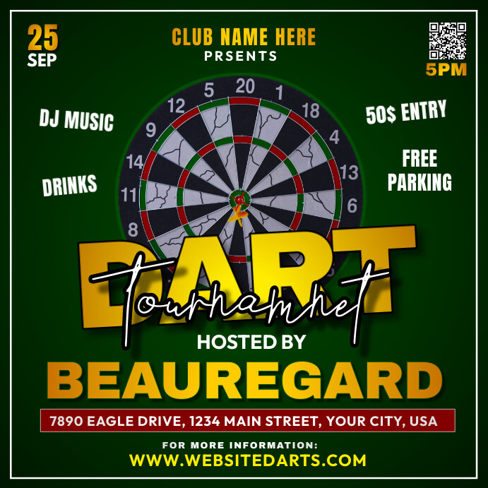 Dart Tournament Instagram Post template