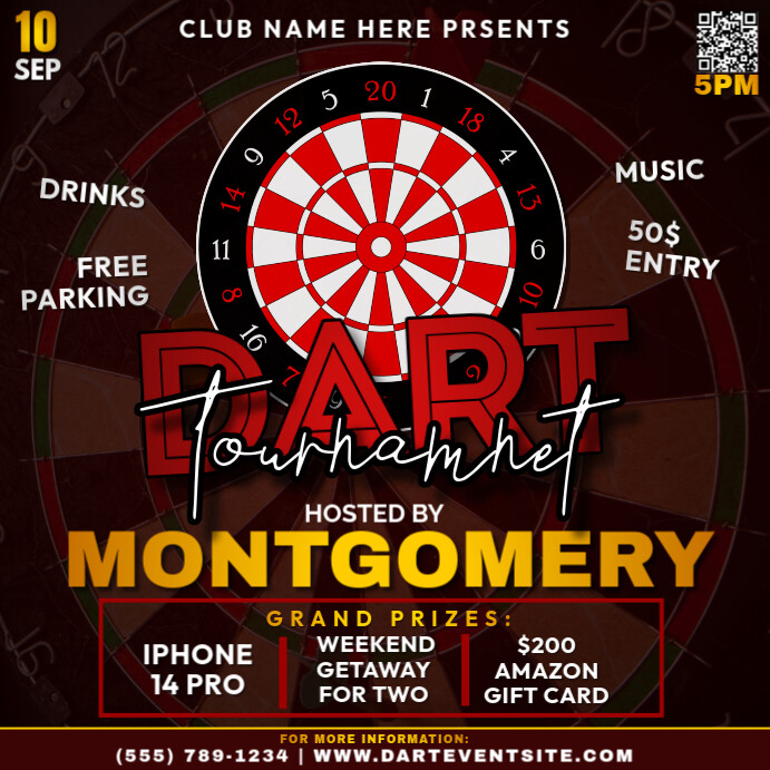 Dart Tournament Instagram Post Square (1:1) template