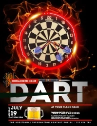 Dart Tournament Video Ads Folheto (US Letter) template