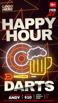 Darts Club Happy Hour Instagram Story template