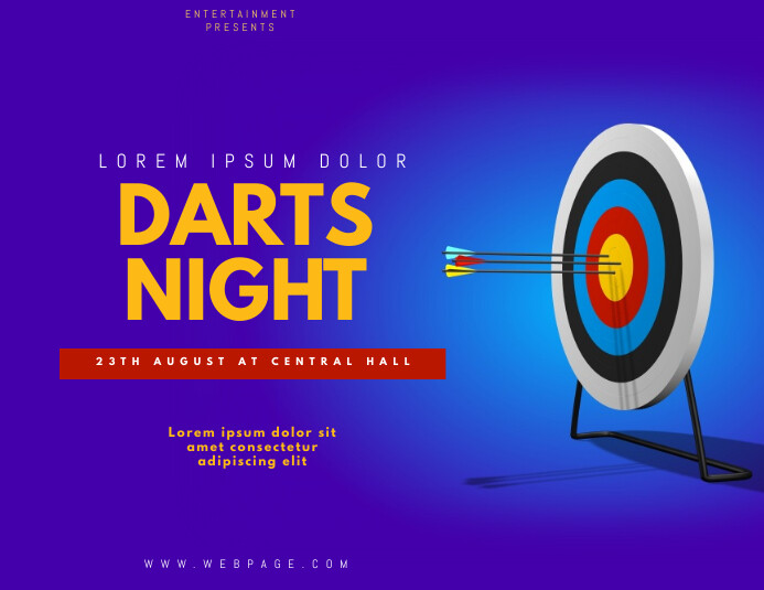 Darts Event Flyer Template Рекламная листовка (US Letter)