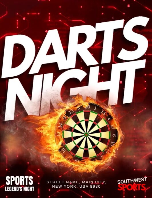 Darts Night Pamflet (VSA Brief) template