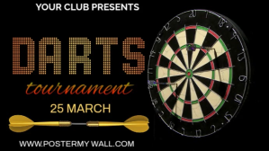 黑色 Darts Tournament Digitalt display Template