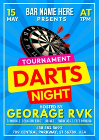 Darts Night Tournament A6 template