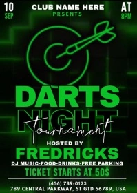 Darts Night Tournament A6 template