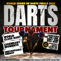 Sort Darts Tournament Instagram-opslag Template