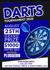 Darts Tournament A6 template