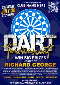 darts tournament A6 template