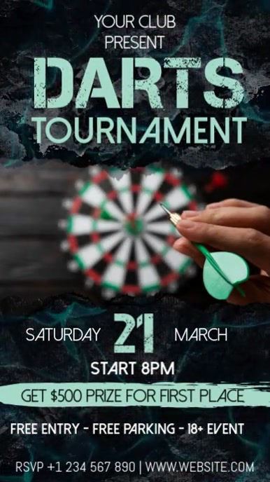 Darts Tournament Digital Display (9:16) template