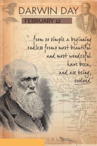 Black Illustrative Darwin Day Design Flyer Template | PosterMyWall