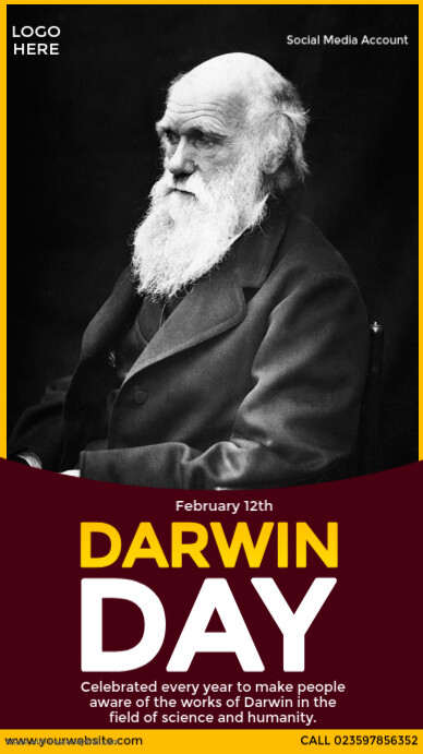 Darwin Poster Copy of Darwin Day Design | PosterMyWall