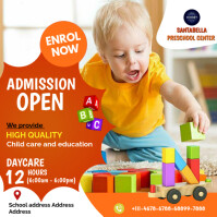 Hvid Preschool Admission Instagram-bericht Template